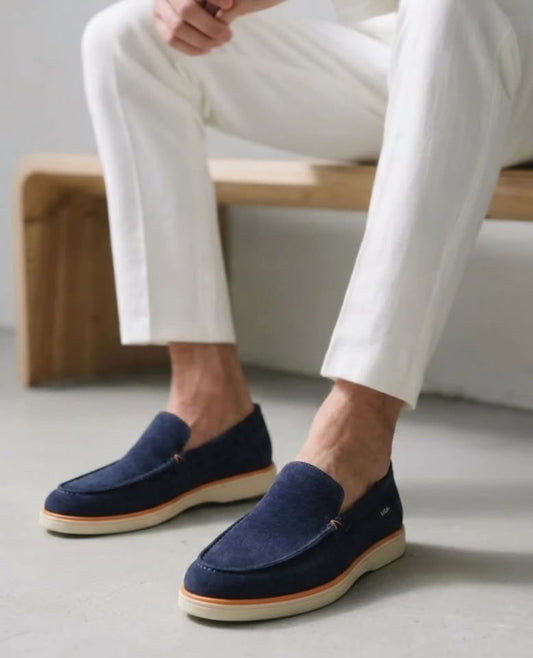 Loafer Velours Bleu Marine VEL VORA | Cuir Naturel